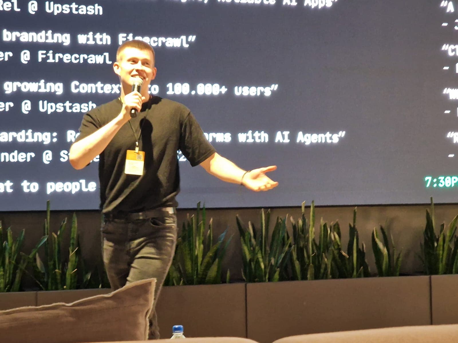 Josh speaking on a panel about AI apps